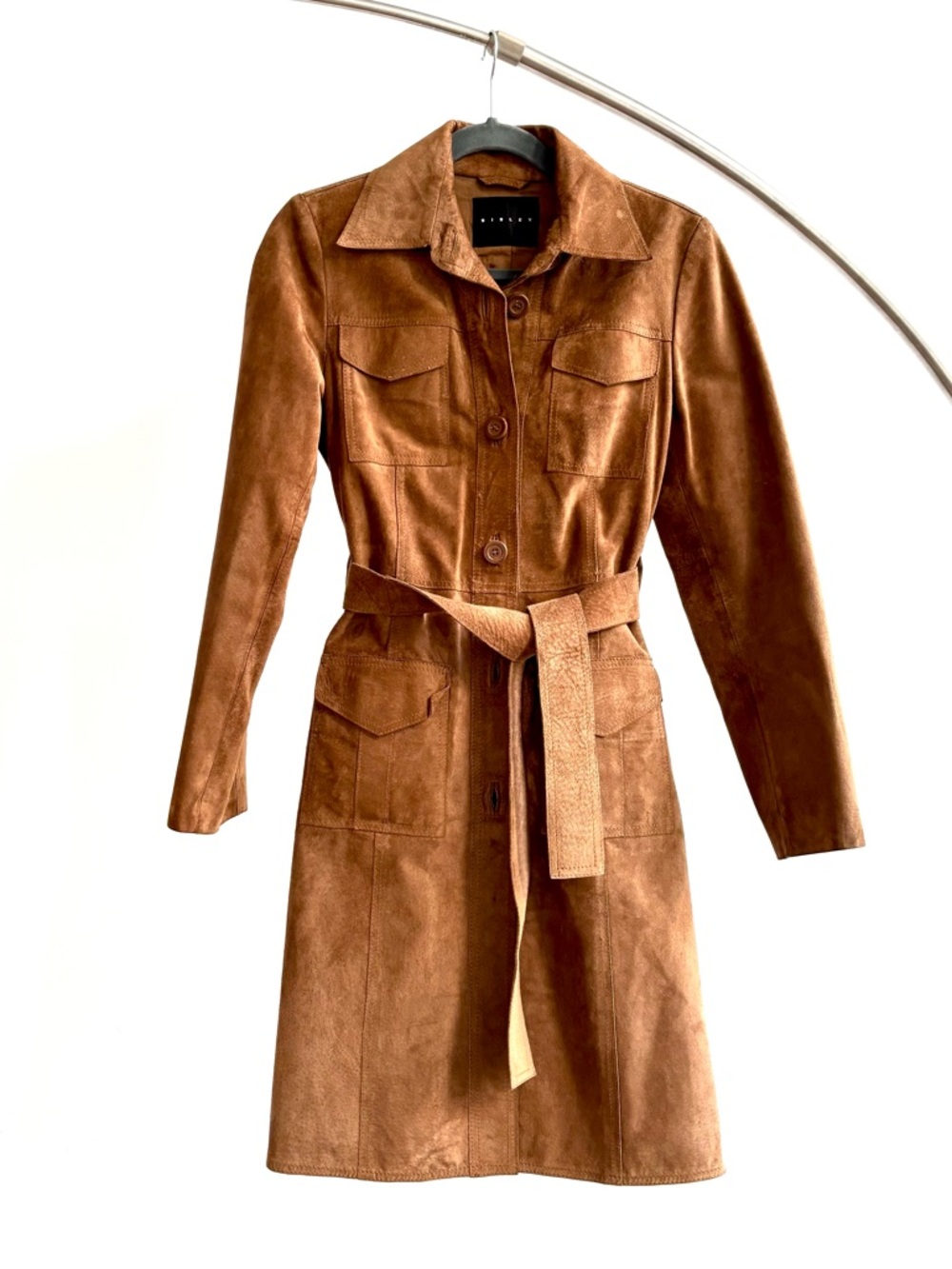 Sisley Tan Suede Trench Coat with Belt